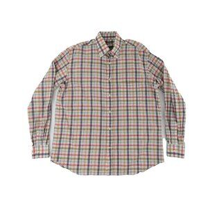 Paul & Shark Yachting Mens Dress Shirt L White Red Plaid Long Sleeve